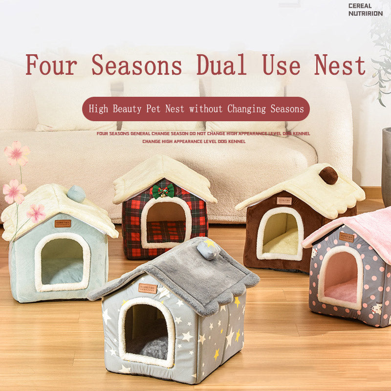 Cozy House-Shaped Pet Bed