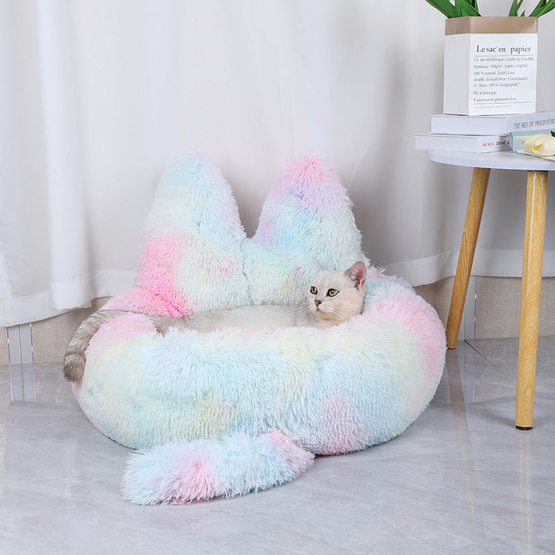 Plush Round Cat &amp; Dog House