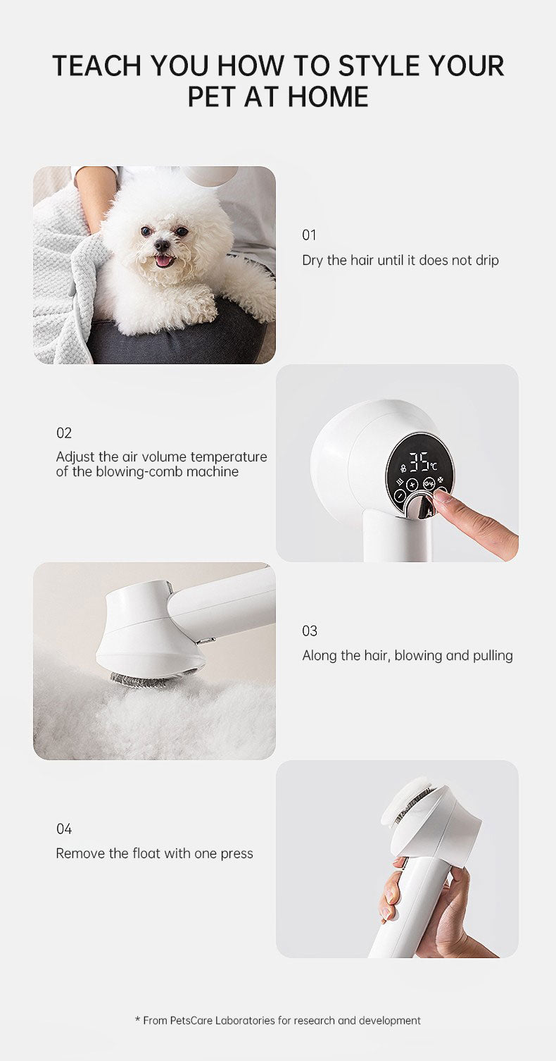 Smart Pet Hair Dryer &amp; Brush