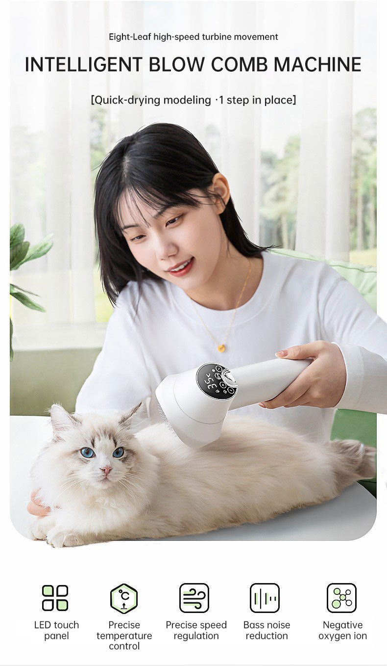Smart Pet Hair Dryer &amp; Brush