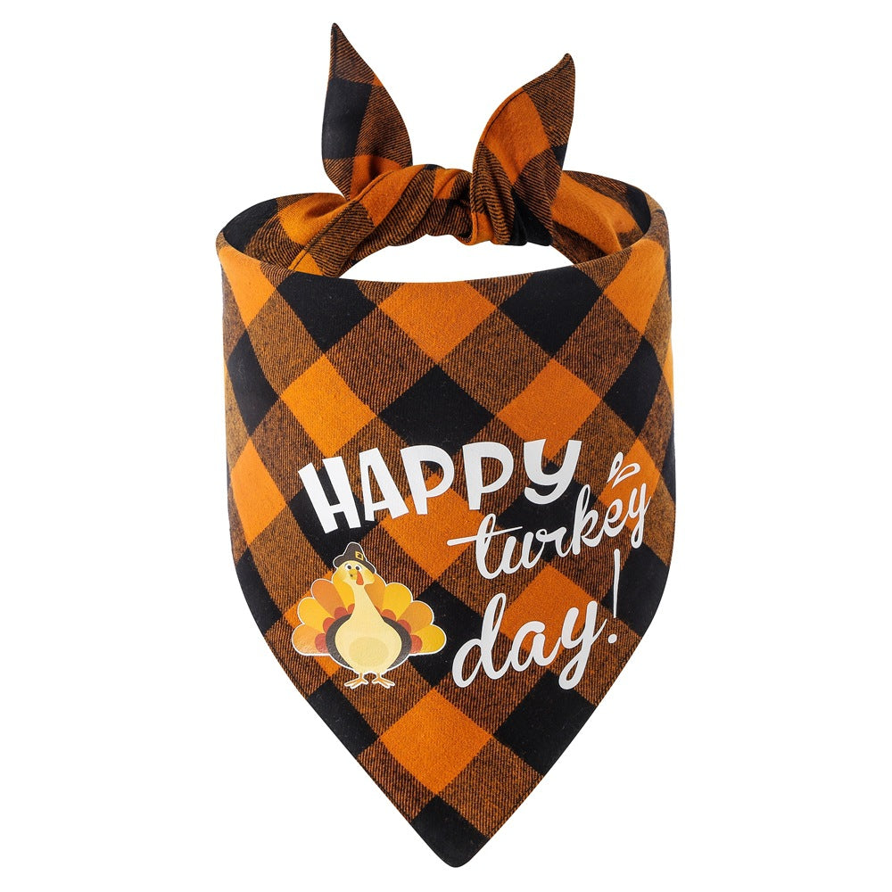 Plaid Thanksgiving Bandana for Pets
