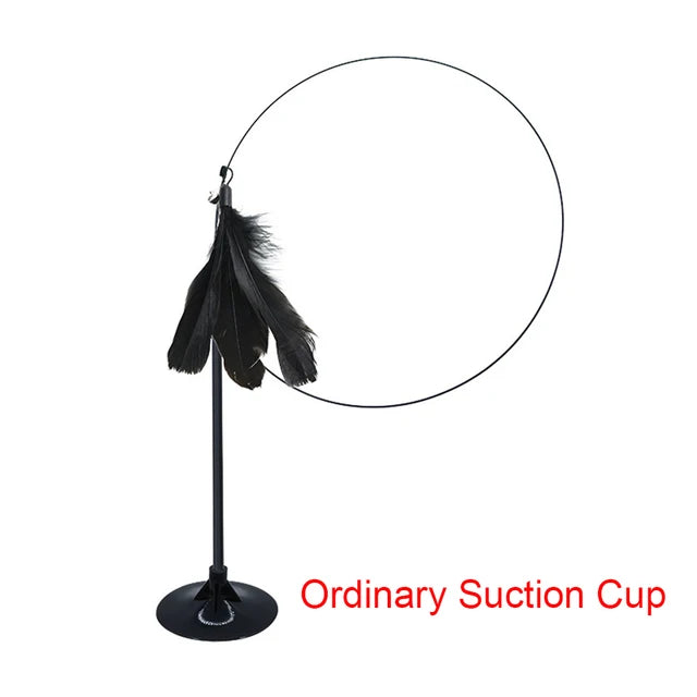 Interactive Feather Teaser Wand with Suction Cup