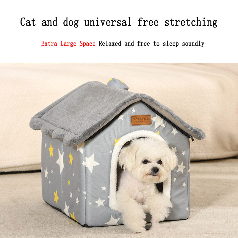 Cozy House-Shaped Pet Bed