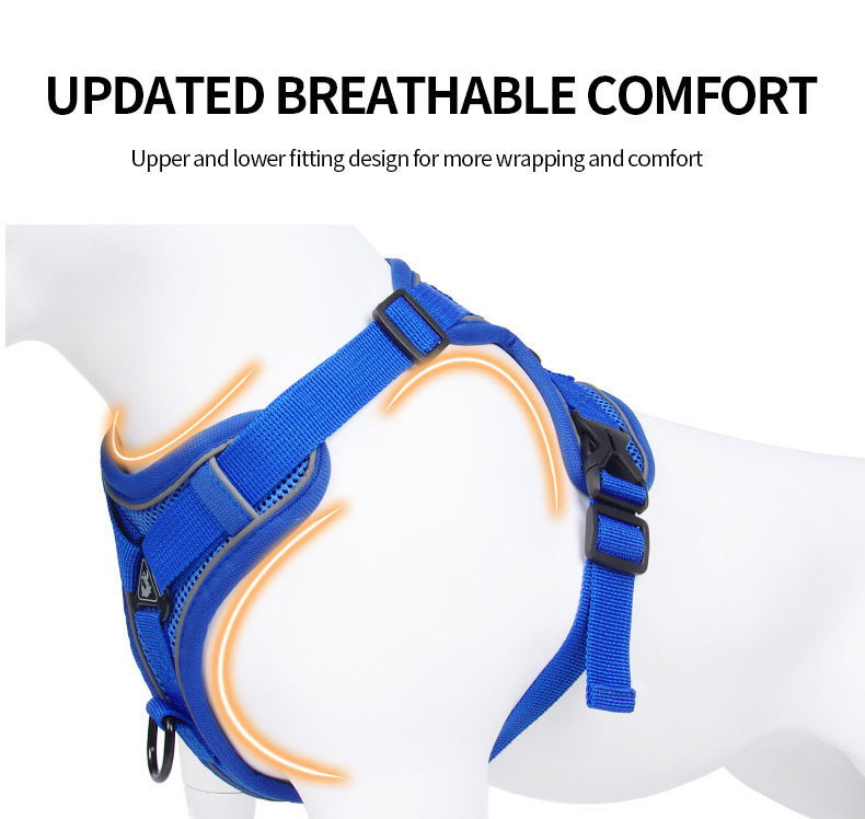 Reflective Vest-Style Dog Harness with Leash
