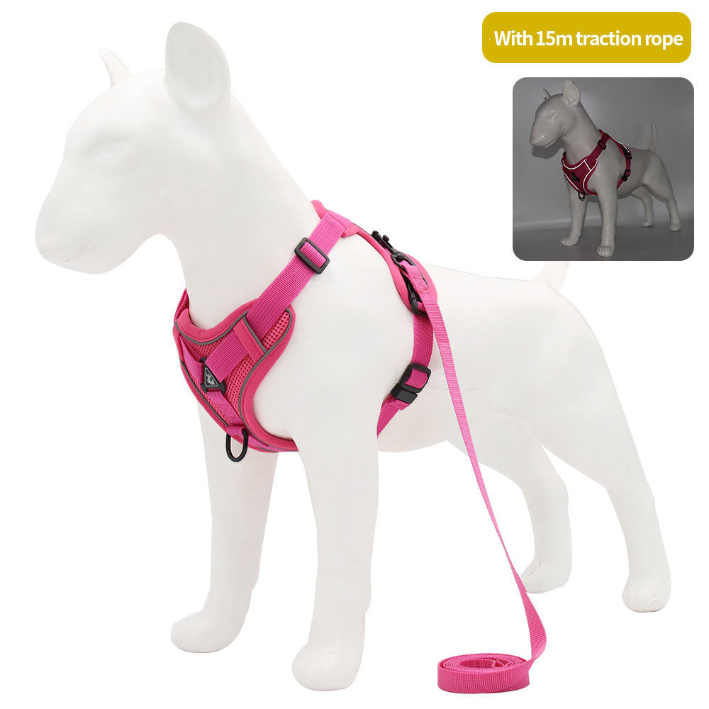 Reflective Vest-Style Dog Harness with Leash