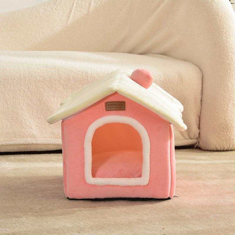 Cozy House-Shaped Pet Bed