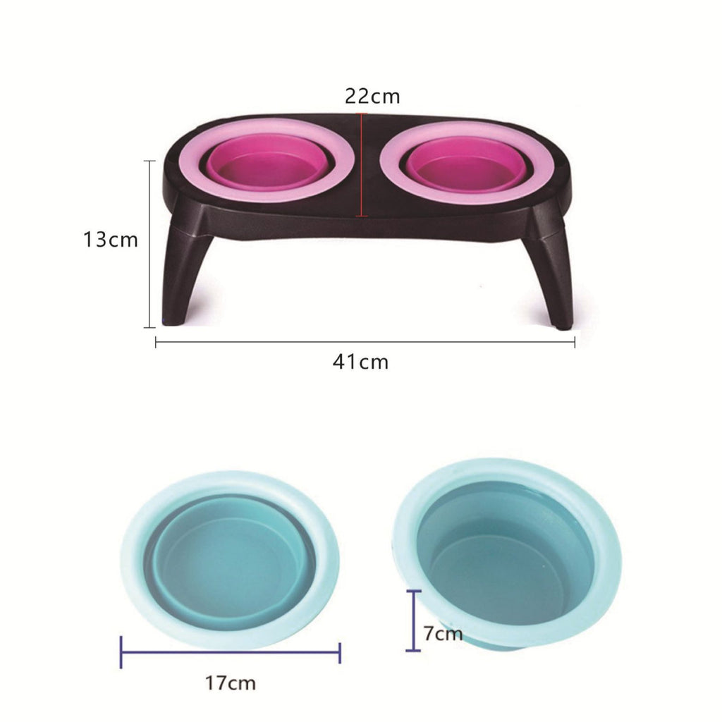 Folding Double Travel Bowl