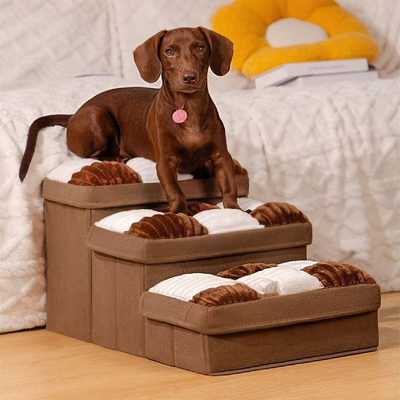 Folding Pet Stairs - Portable Climbing Ladder for Dogs